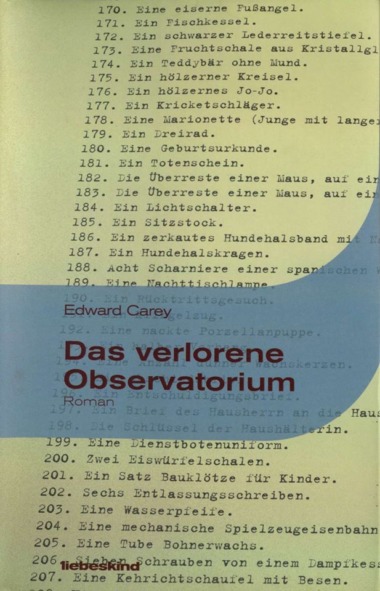 Edward Carey - Das verlorene Observatorium (Cover © Liebeskind Verlag)